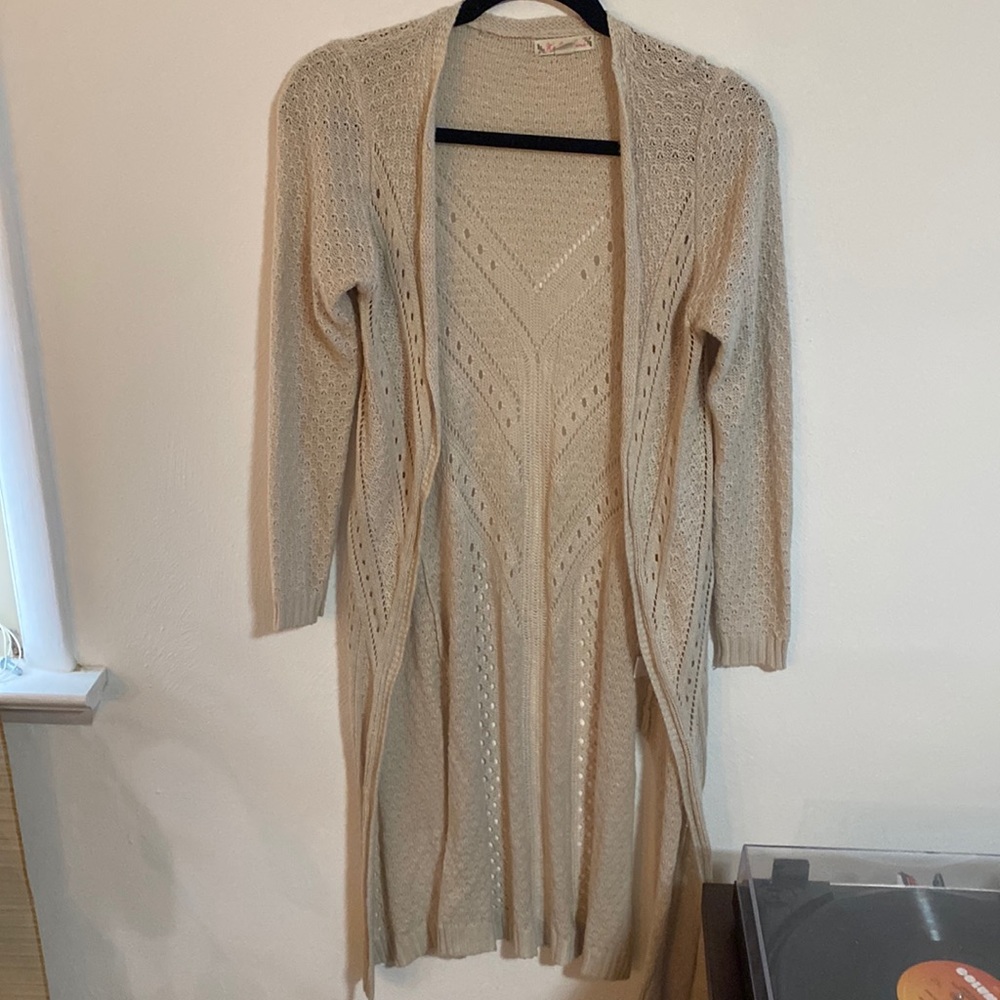 Women Cardigan crochet tan